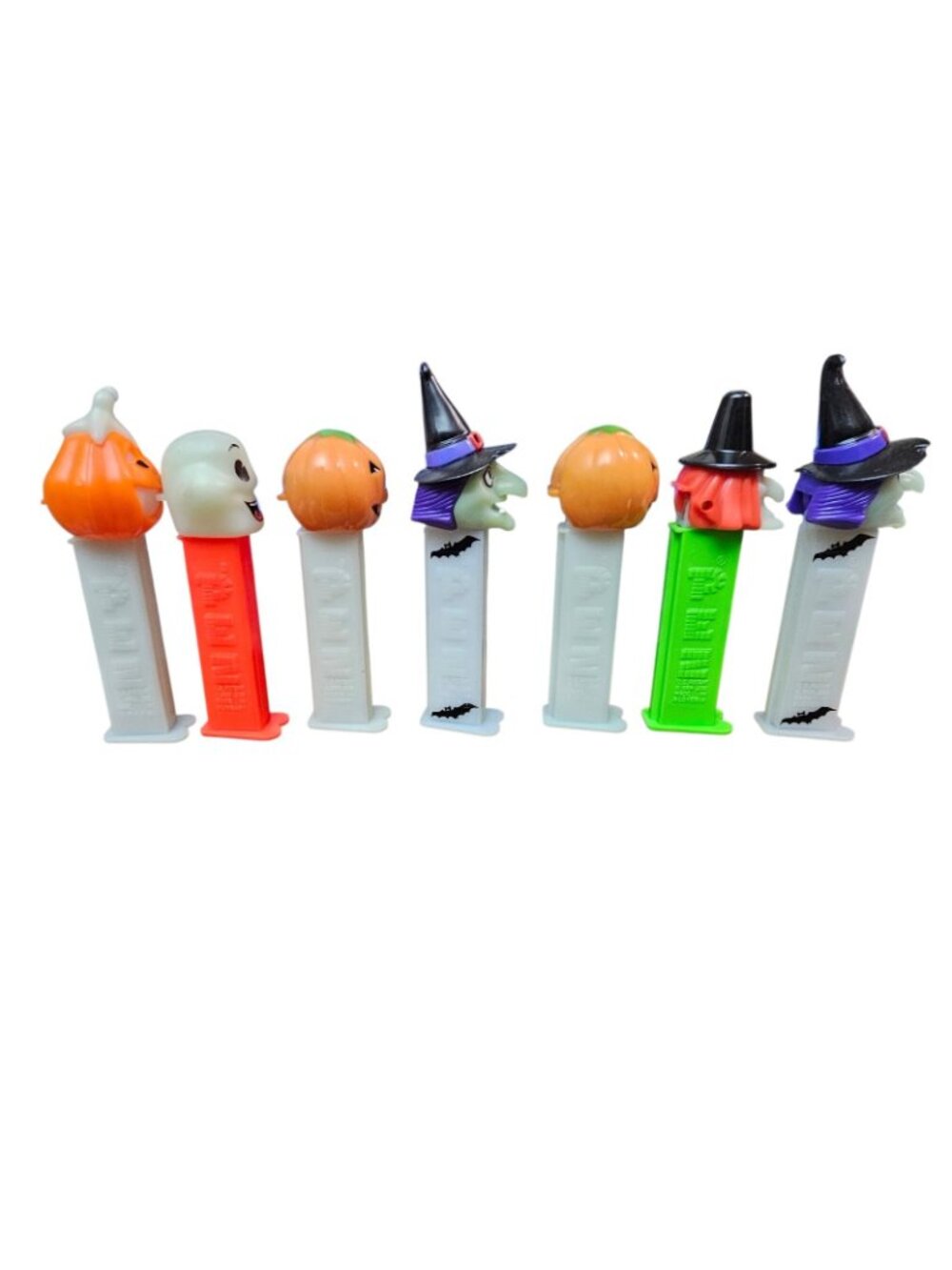 Vintage Lot Of 7 Halloween Mixed Pez Candy Dispensers Used Pumpkin Witch Ghost - Picture 5 of 7